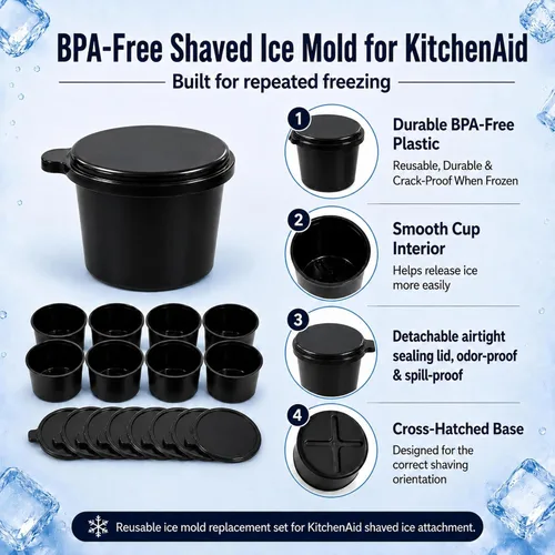 Vista 3 de 8 piezas de moldes de hielo accesorios para accesorios de hielo afeitado