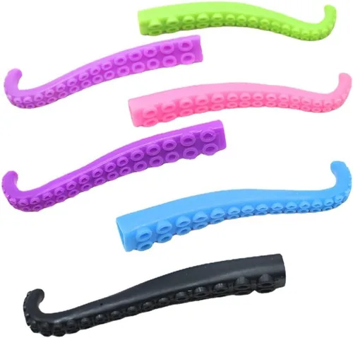 Vista 4 de 10 marionetas de dedo de tentáculo de pulpo, colores surtidos