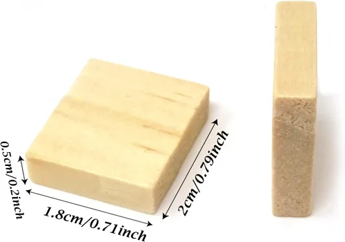 Vista 2 de Honbay 100 piezas de madera en blanco sin terminar con forma rectangular para manualidades, decoración del hogar, juegos de mesa, educación