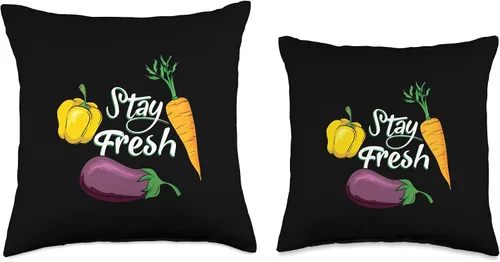 Vista 3 de Stay Fresh Vegetables Canteen Lunch Cafeteria Academy Throw Pillow