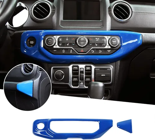 Vista 11 de JeCar Cubierta de panel de interruptor de aire acondicionado compatible con Jeep Wrangler 2018-2023 JL JLU y Gladiator JT 2020-2023, textura