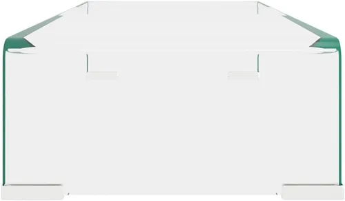 Vista 6 de vidaXL Soporte de TV de vidrio transparente/elevador de monitor, adecuado para monitores de escritorio, televisores y portátiles, con espacio