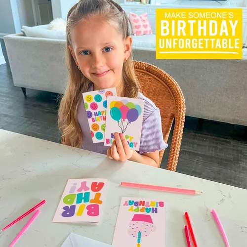 Vista 4 de 24 tarjetas de cumpleaños a granel con sobres, tarjetas de feliz cumpleaños Beige Pastel 24 piezas