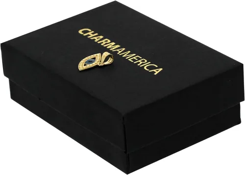 Vista 6 de Charm America - Charm de ojo turco de oro con esmalte - Oro macizo de 10 quilates, Diamante