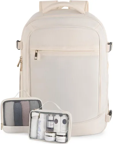 Vista 9 de Rinlist Mochila de viaje grande para hombres y mujeres, mochila de transporte aprobada por la aerolínea TSA, mochila de transporte informal de 40 L