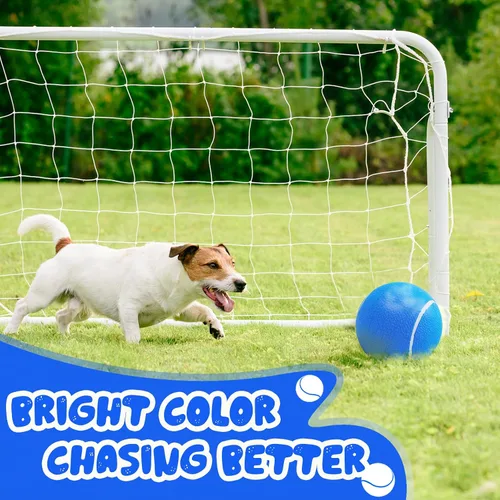 Vista 5 de Banfeng Pelota de tenis gigante para perros de 8 pulgadas, juguetes grandes para mascotas, pelota deportiva al aire libre, juguete interactivo