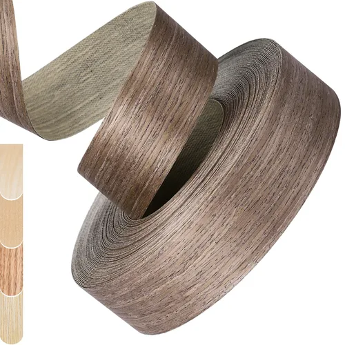 Vista 14 de Bandas de Borde de Abedul, rollo de 1 1/2 pulgadas x 10 pies de Bandas de Borde de Chapa - Pre-encoladas Flexibles, Cinta de Madera Real