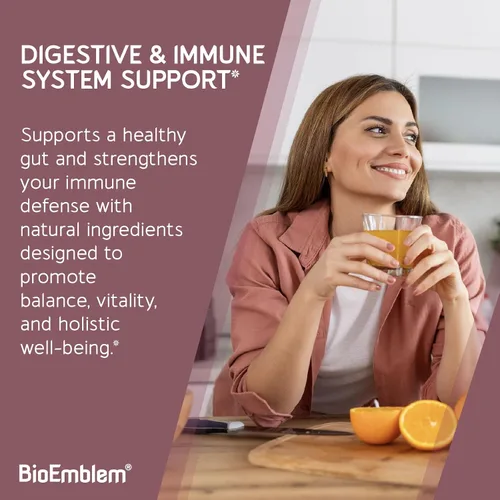 Vista 3 de BioEmblem Probióticos con prebióticos para mujeres y hombres, 55 mil millones de UFC 11 Strains with Postbiotics - Jerusalem Artichoke & Inulin