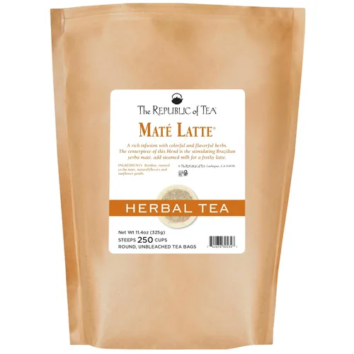Vista 2 de The Republic of Tea - Té de hierbas Maté Latte®, 36 bolsitas de té, yerba mate asada y té de hierbas Rooibos