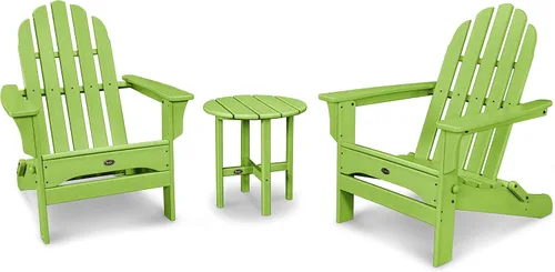 Vista 5 de Trex Juego de sillas Adirondack plegables Cape Cod para exteriores con mesa auxiliar Aruba