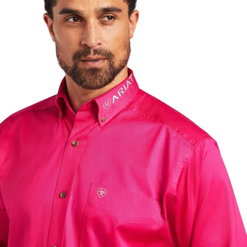 Vista 5 de ARIAT Camisa de sarga con logotipo del equipo para hombre Negro