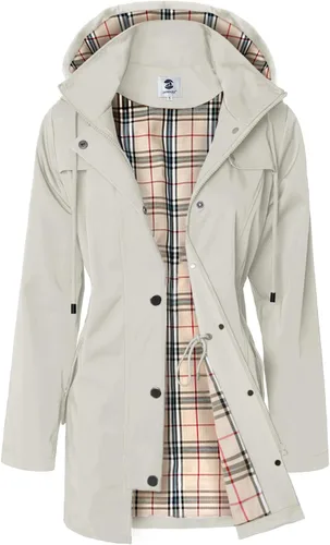 Vista 19 de SaphiRose Chaqueta larga con capucha para lluvia al aire libre para mujer, impermeable, rompevientos Algas Azul