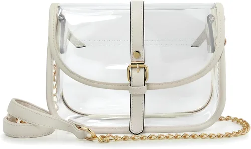 Vista 8 de Bolso cruzado transparente para mujer, bolso de hombro con cadena