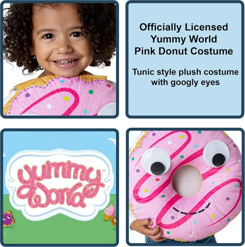 Vista 2 de Rubie's Disfraz de dona rosa para niños, como se muestra, 4T