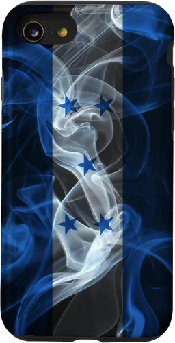 Vista 18 de iPhone 16 Smoky Honduras Flag - Funda de orgullo hondureño estilo humo