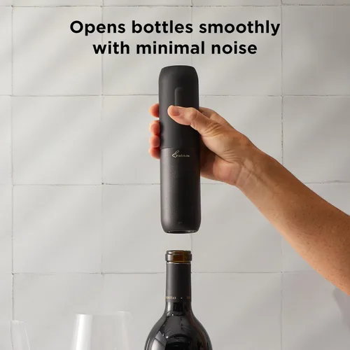 Vista 3 de Sacacorchos eléctrico Rabbit - Abridor de botellas automático con botón pulsador, diseño compacto, abre botellas silenciosamente, se almacena