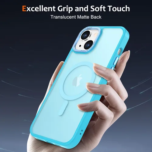 Vista 861 de Anuck - Funda magnética para iPhone 11 compatible con MagSafe, carcasa trasera mate translúcida dura, borde de TPU, delgada, resistente a impactos