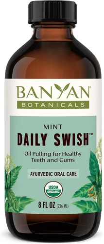 Vista 10 de Banyan Botanicals Paquetes de viaje orgánicos diarios de menta Swish – 12 unidades – Aceite ayurvédico para enjuague bucal para la salud bucal