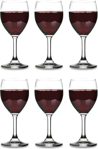 Vista 7 de Vikko Copas de vino pequeñas de 8.5 onzas, juego de 6, vidrio transparente, tallo duradero, apto para lavavajillas