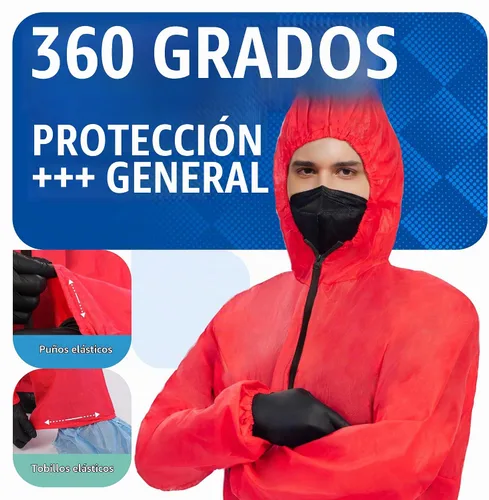 Vista 2 de Medtecs Trajes de materiales peligrosos - 6 opciones de tamaños - Traje de overol desechable, overol de protección médica Trajes de materiales Con