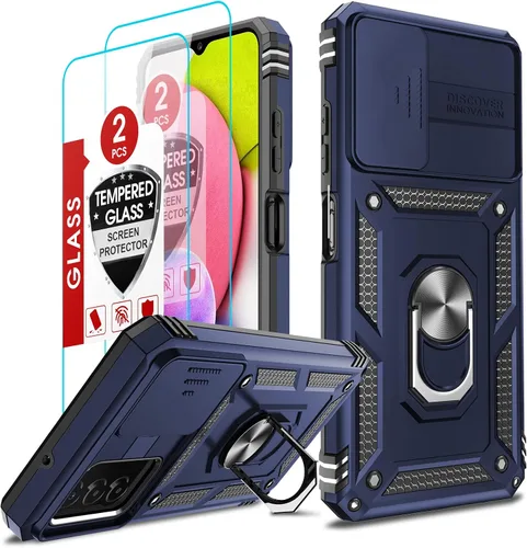 Vista 15 de LeYi para Samsung Galaxy A03S Funda de teléfono, Funda Samsung AO3S con [Paquete de 2] Protector de pantalla, [Calidad militar] Funda protectora