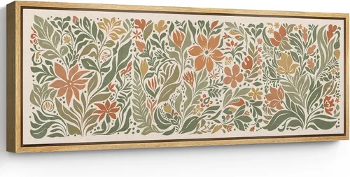Vista 11 de SIGNFORD Lienzo enmarcado extragrande para pared, diseño de flores silvestres, paisaje, campo escénico con flores florecientes, ilustraciones