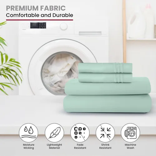 Vista 39 de LUX Décor - Juego de sábanas Twin de microfibra ultrasuave de 3 piezas con sábana encimera, sábana bajera de 16 pulgadas de profundidad y funda