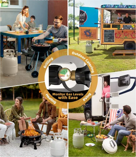 Vista 7 de HICOOI Indicador de nivel de tanque de propano para tanques LP de 5 a 40