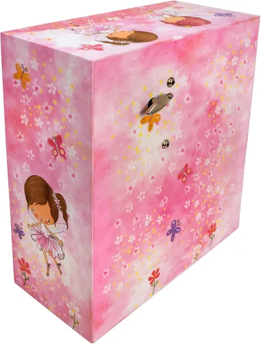 Vista 3 de The San Francisco Music Box Company Joyero musical de lujo con diseño de hada de mariposa rosa