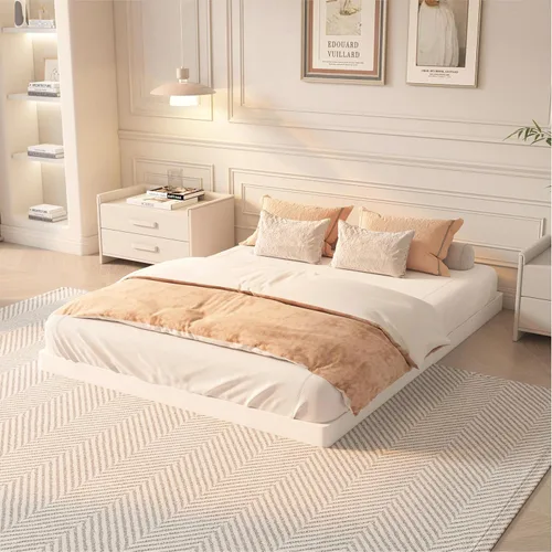 Vista 5 de YORMDMO Somier de 3 pulgadas, resortes de caja tamaño Queen con cubierta de tela, bases de metal resistente de bajo perfil, fácil montaje, capacidad