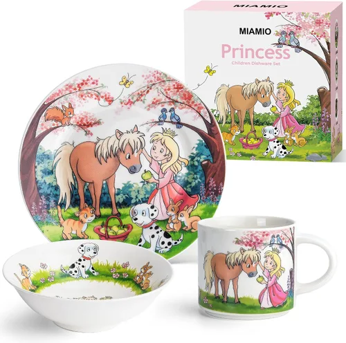 Vista 10 de MIAMIO – Juego de 3 vajilla para niños/Platos de porcelana para niños, juego de platos para niños, juego de vajilla para niños – Incluye plato