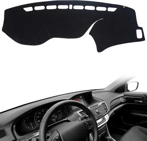 Vista 21 de AUQDD Funda de Cubierta de Tablero Compatible con 2004 2005 2006 2007 2008 2009 2010 Toyota Sienna, Alfombra de Tablero de Franela Negra Negro