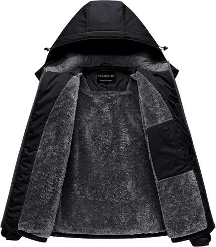 Vista 2 de CREATMO US Chaqueta de Esquí Impermeable de Montaña para Mujeres Resistente al Viento Chaqueta de Snowboard Abrigo Cálido de Invierno Impermeable