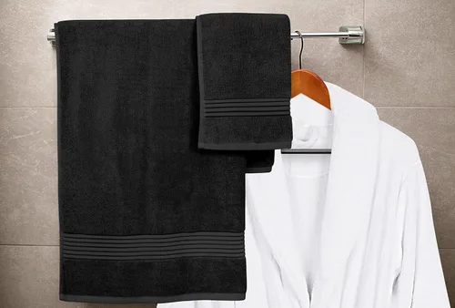Vista 7 de Set de toallas Premium 700 GSM, 8 piezas; 2 toallas de baño, 2 toallas de mano y 4 paños, algodón, lavable a máquina, calidad de hotel, supersuave