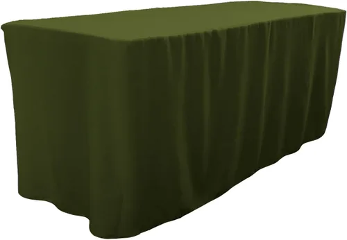 Vista 27 de LA Linen Mantel ajustable de popelina de poliéster, 96.2 in de largo x 30.0 in de ancho x 76.2