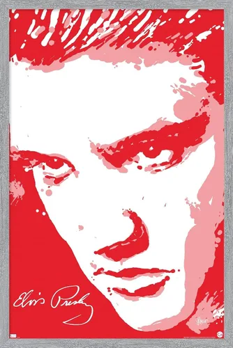 Vista 13 de Trends International Elvis Presley - Póster de pared rojo, 14.72 x 22.37 pulgadas, versión enmarcada de madera de granero Versión enmarcada Barnwood