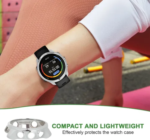 Vista 2 de Hemobllo Carcasa protectora galvanizada para reloj Forerunner 245 Music Smartwatch Flexible TPU Shell con recortes precisos resistente a