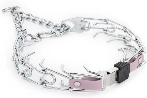 Vista 43 de Collar de perro de acero cromado Herm Sprenger para perros pequeños con hebilla de liberación rápida ClicLock y inserto de Biothane Collar de punta