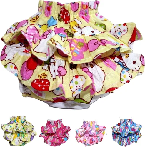 Vista 6 de Falda de pañal para perros pequeños, vestido sanitario para hembras (azul, S - cintura de 8 a 11 pulgadas)