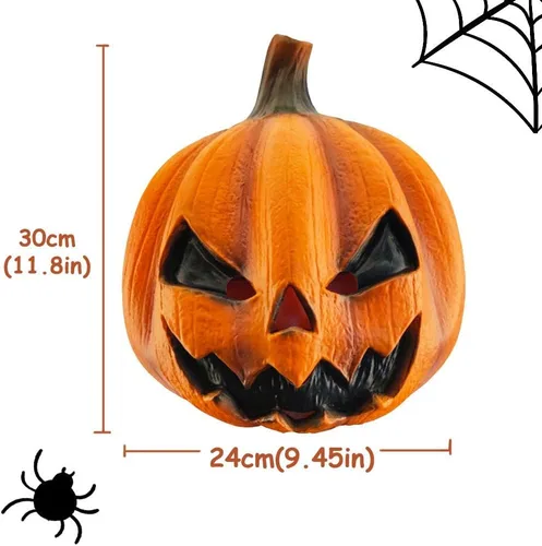 Vista 8 de Creepy Party Máscaras faciales de calabaza Jackolantern de Halloween, aterradoras para fiestas y truco o trato