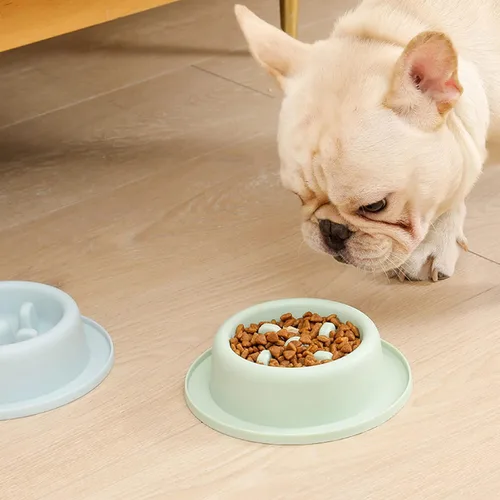 Vista 8 de Comedero lento para perros, cuenco redondo interactivo con forma divertida, cuencos para detener la asfixia para perros pequeños, comedero lento