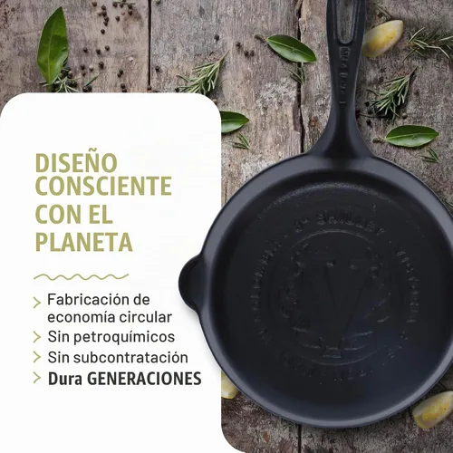 Vista 5 de Sartén de hierro fundido con mango largo Victoria Seasoned, color negro, S, Negro