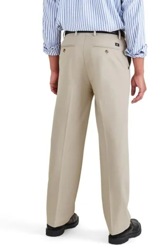 Vista 3 de Dockers Pantalones de ajuste relajado para hombre, color caqui sin hierro con protección contra manchas