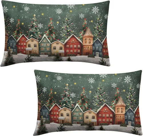 Vista 97 de Juego de 2 fundas de almohada patrióticas para exteriores, diseño de estrellas azules del 4 de julio, 16 x 16 pulgadas, fundas de almohada