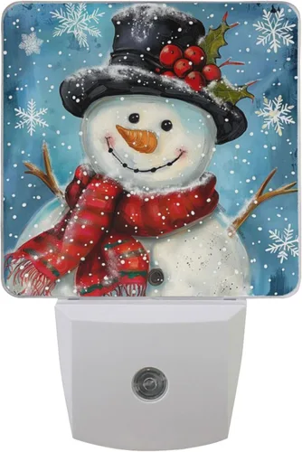 Vista 10 de Vdsrup Juego de 2 luces de noche de pan de jengibre de Navidad de dibujos animados, luces nocturnas con enchufe de pared, luz nocturna LED