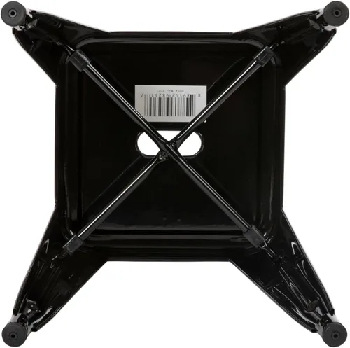 Vista 8 de Flash Furniture Silla de comedor de metal sin respaldo de 18 pulgadas Uso comercial, uso en interiores Negro