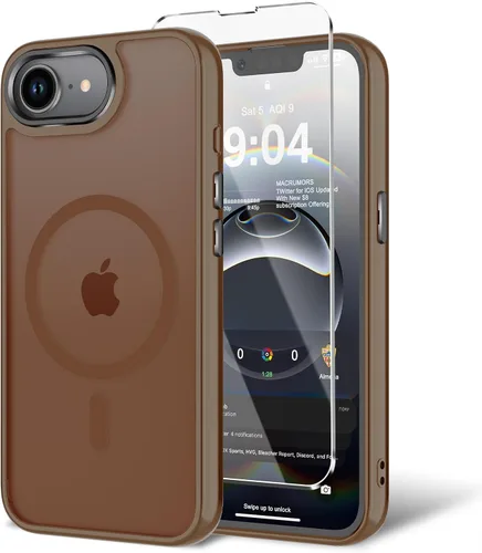 Vista 174 de Funda para iPhone 11 con protector de pantalla, compatible con MagSafe, ultra delgada, translúcida, mate, a prueba de golpes, color negro