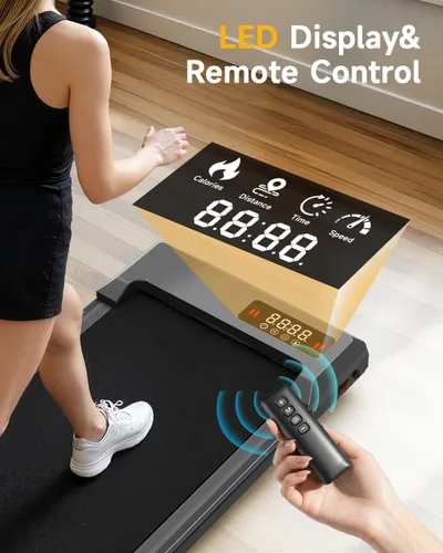 Vista 3 de Walking Pad Treadmill with Handle Bar,Walking Pad with Incline 8%,2.5HP Quiet Under Desk 320 lbs 2 in 1Treadmills for Home Office,Compact Foldable