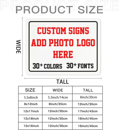 Vista 7 de Letreros personalizados de metal resistentes a la intemperie de 8 x 6 pulgadas, letreros personalizados para letreros de intersección, letreros