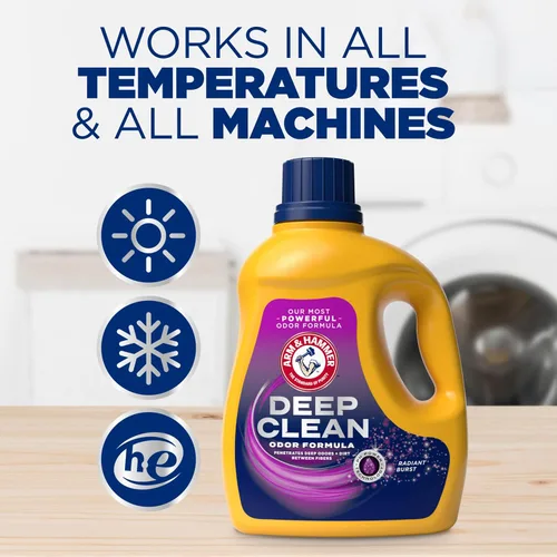 Vista 9 de ARM & HAMMER Deep Clean - Detergente líquido para ropa con fórmula de olor, aroma Radiant Burst, 75 onzas líquidas, 50 cargas